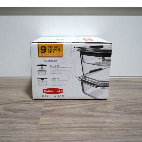 NEW! Rubbermaid Brilliance Leak-Proof 9-Piece Set - Picture 2 of 7